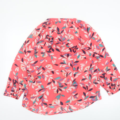 Maine New England Women's Pink Floral Viscose Tunic Blouse Size 16