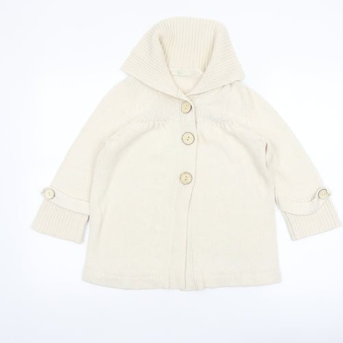 Marks and Spencer Women’s Beige Collared Cardigan UK 12 Knit