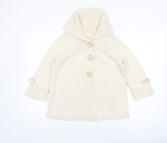 Marks and Spencer Women’s Beige Collared Cardigan UK 12 Knit