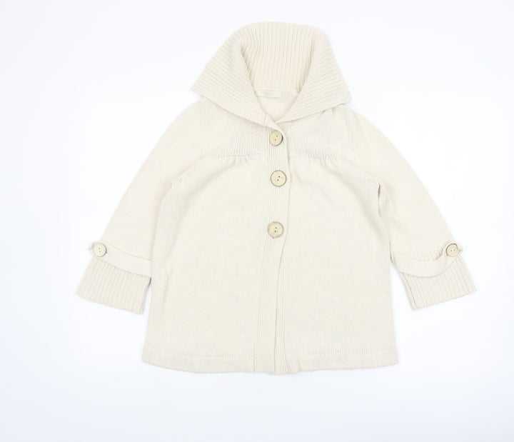 Marks and Spencer Women’s Beige Collared Cardigan UK 12 Knit