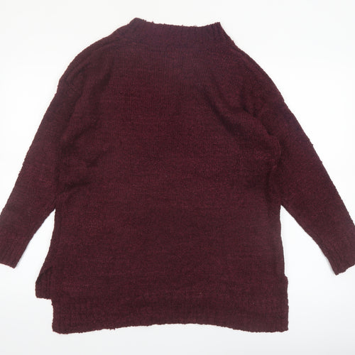 Cashel Womens Red V-Neck Knit Pullover Jumper Size S