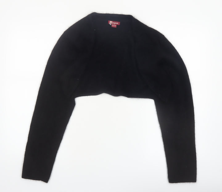 Monsoon Women Black Angora Knit Shrug Size 18 Long Sleeve