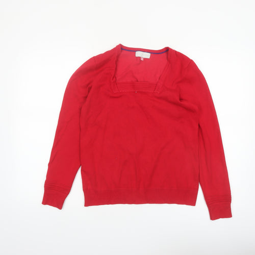 John Lewis Women Red Cotton Long Sleeve Jumper Size 14