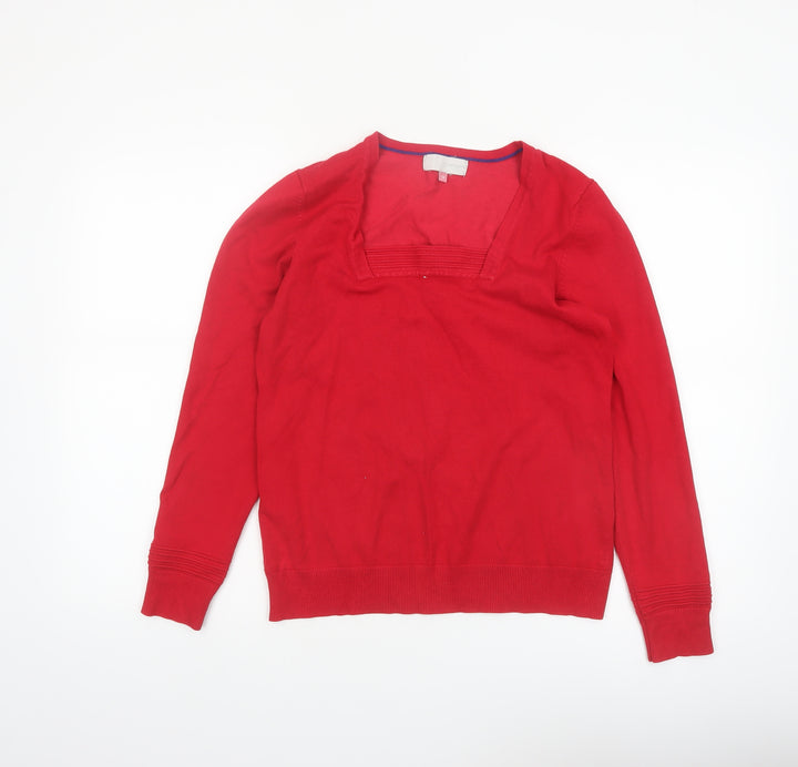 John Lewis Women Red Cotton Long Sleeve Jumper Size 14