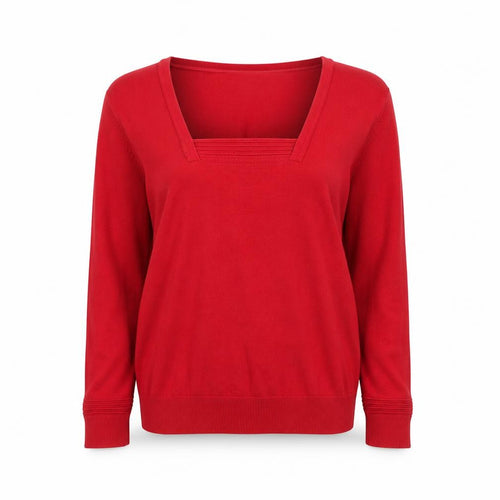 John Lewis Women Red Cotton Long Sleeve Jumper Size 14
