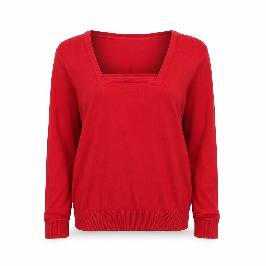John Lewis Women Red Cotton Long Sleeve Jumper Size 14