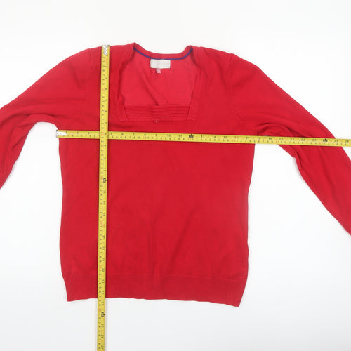 John Lewis Women Red Cotton Long Sleeve Jumper Size 14