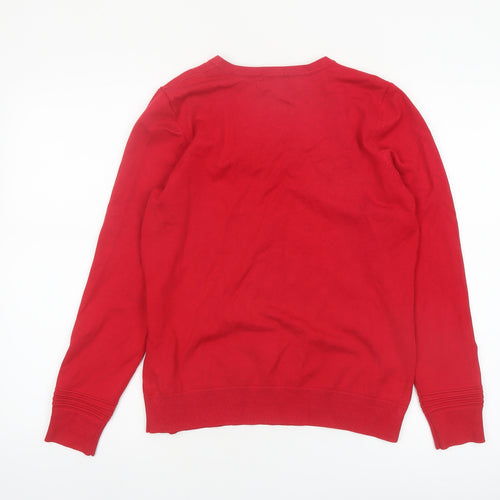 John Lewis Women Red Cotton Long Sleeve Jumper Size 14