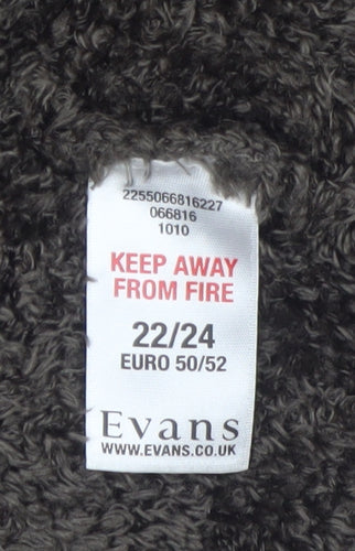 Evans Women Brown V-Neck Fuzzy Acrylic Jumper Size 22/24