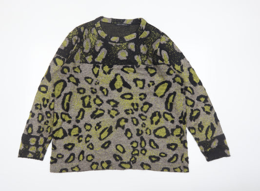 Betty Barclay Women's Multicoloured Leopard Knit Jumper Size 18