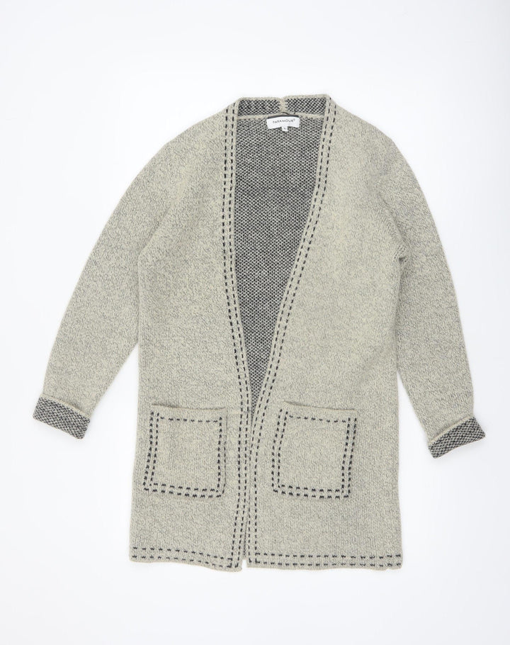 Paramour Women's Grey Cardigan Knit Long Sleeve Open Front S