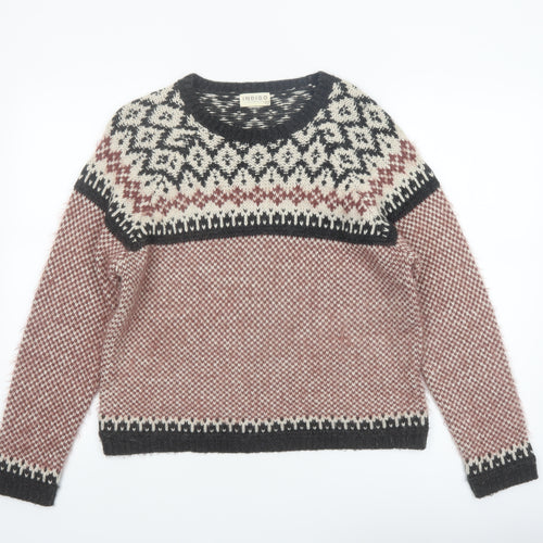 Marks and Spencer Women Multicoloured Fair Isle Knit Jumper Size 14