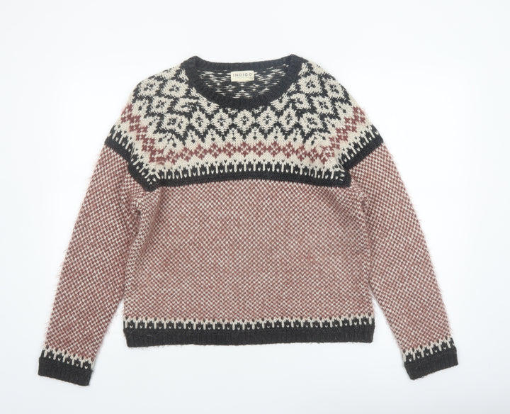 Marks and Spencer Women Multicoloured Fair Isle Knit Jumper Size 14