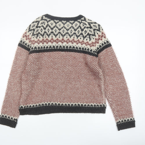 Marks and Spencer Women Multicoloured Fair Isle Knit Jumper Size 14