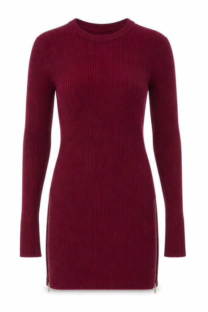 V by Very Women’s Red Knit Long Sleeve Bodycon Mini Dress UK 10
