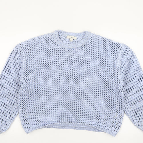 Marks and Spencer Womens Blue Open-Knit Polyester Pullover Jumper L