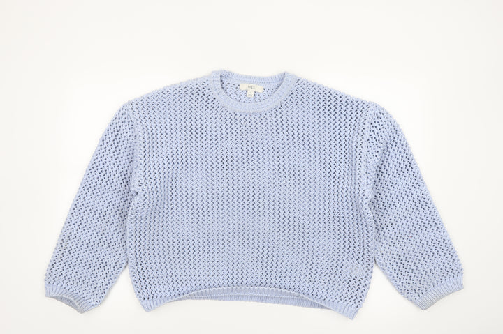 Marks and Spencer Womens Blue Open-Knit Polyester Pullover Jumper L