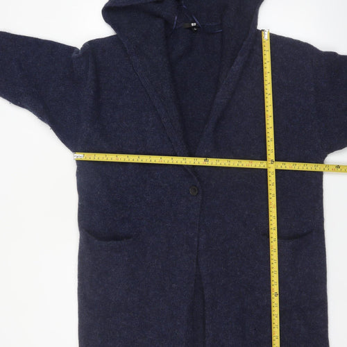 Uniqlo Women’s Blue Wool Blend Hooded Long Cardigan Size L