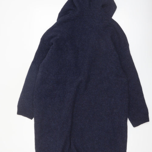 Uniqlo Women’s Blue Wool Blend Hooded Long Cardigan Size L