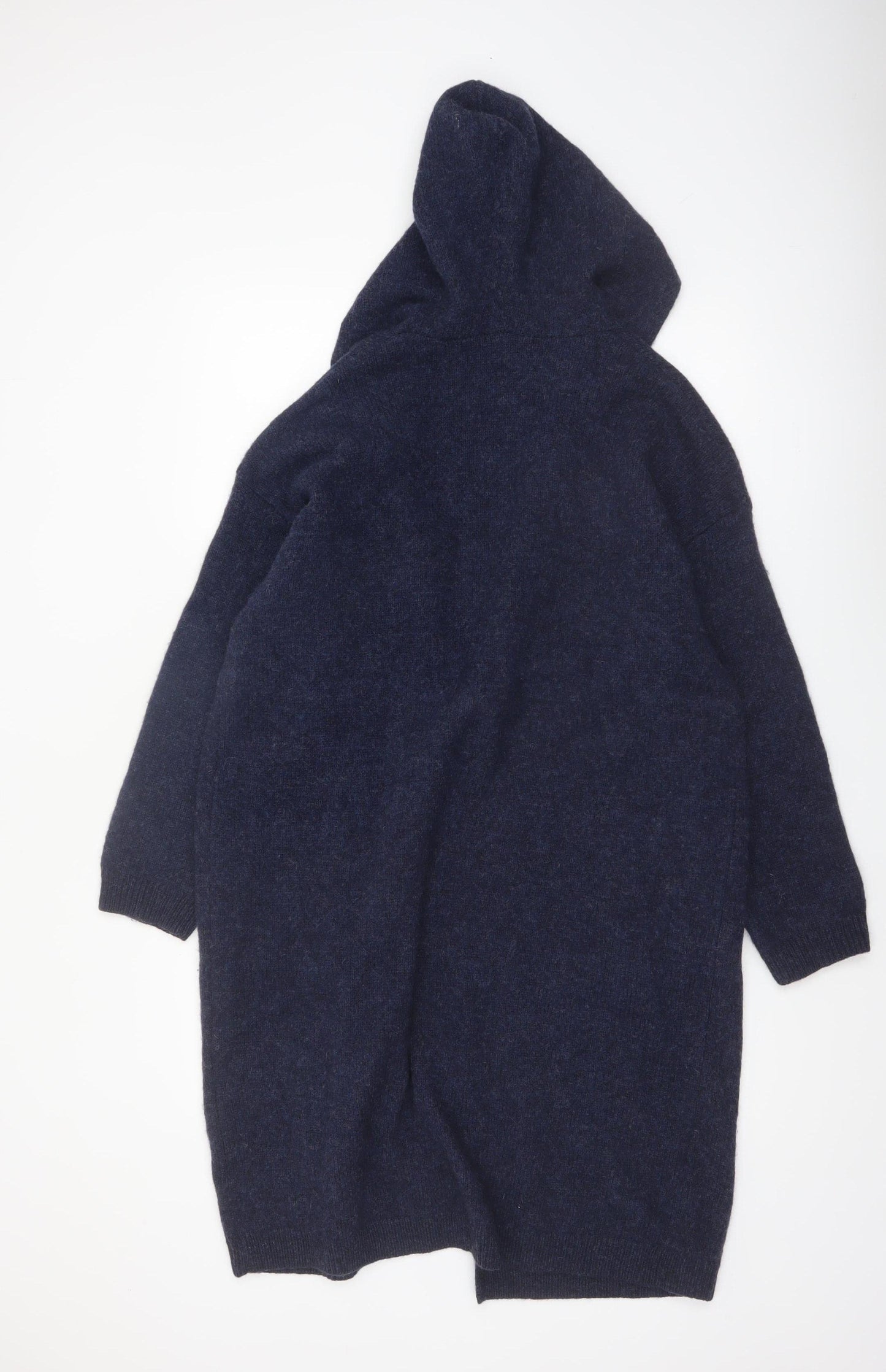Uniqlo Women’s Blue Wool Blend Hooded Long Cardigan Size L