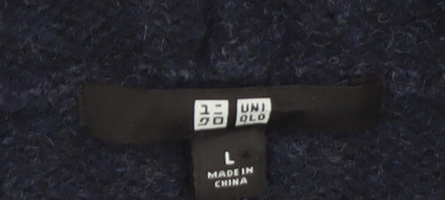 Uniqlo Women’s Blue Wool Blend Hooded Long Cardigan Size L
