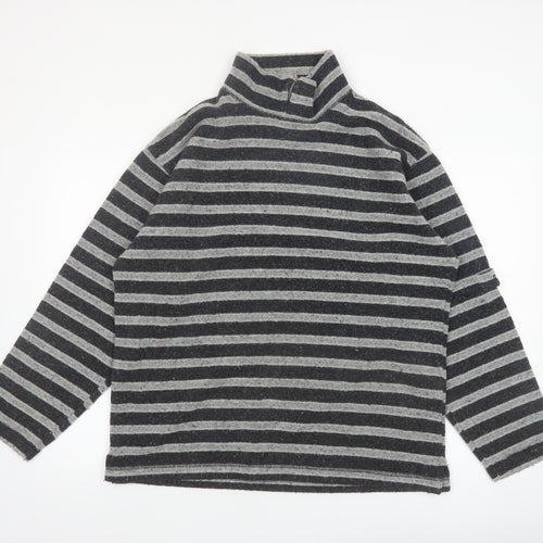 Hope & Glory Women’s Grey Striped Wool Blend Pullover Jumper Size 10