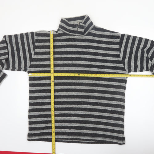 Hope & Glory Women’s Grey Striped Wool Blend Pullover Jumper Size 10