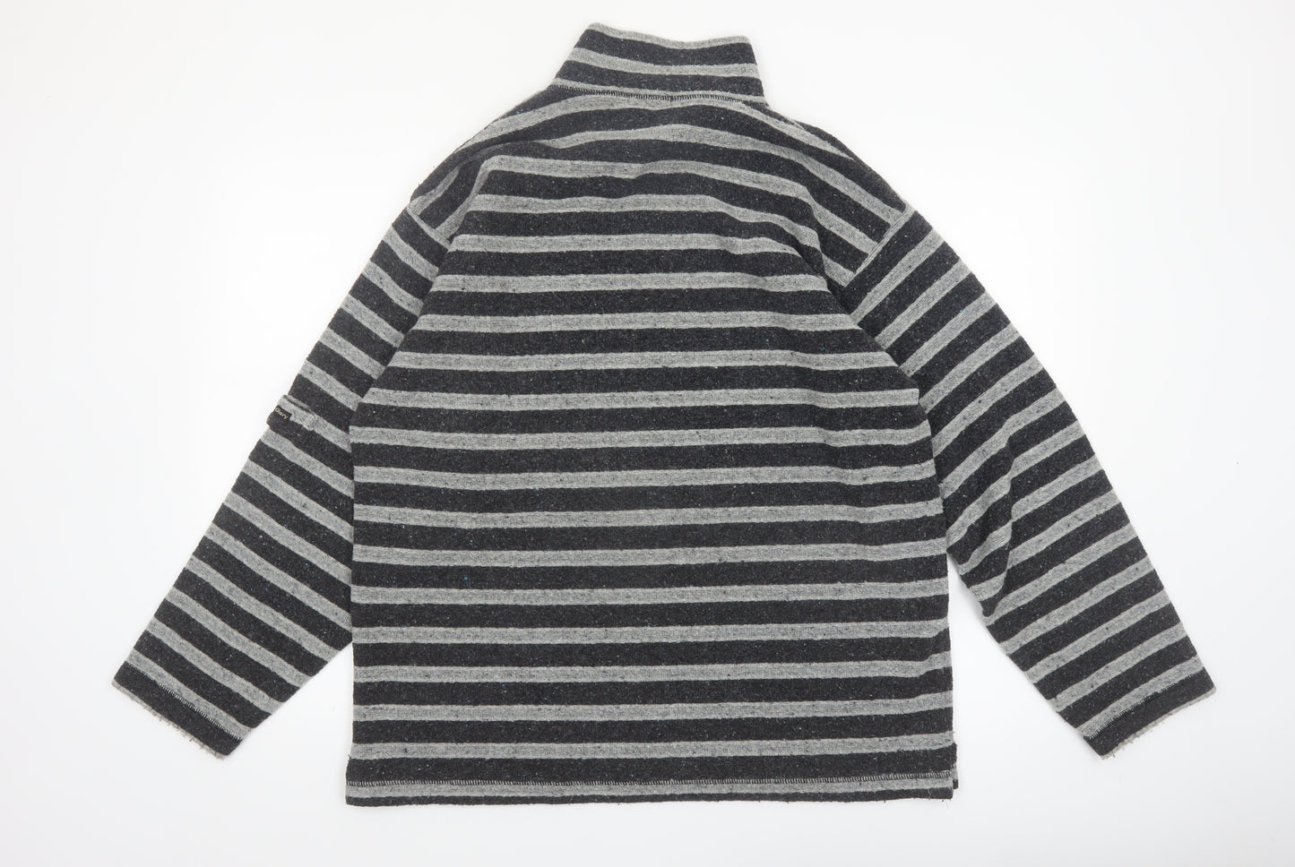 Hope & Glory Women’s Grey Striped Wool Blend Pullover Jumper Size 10