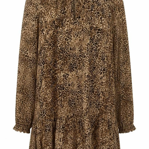 Marks and Spencer Women Brown Leopard Print Shift Dress Size 16 Tall