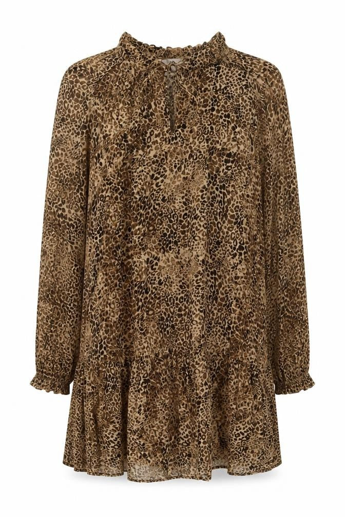 Marks and Spencer Women Brown Leopard Print Shift Dress Size 16 Tall