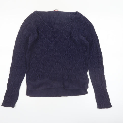 Gap Womens Blue Cable-Knit Cotton Jumper Size 12 Long Sleeve