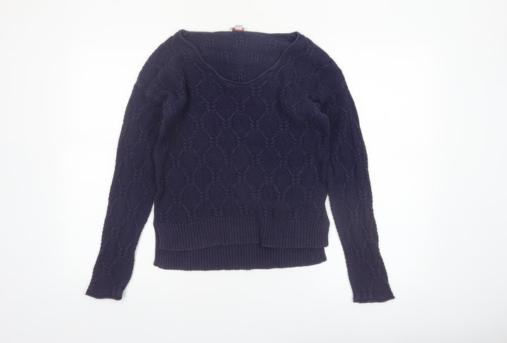 Gap Womens Blue Cable-Knit Cotton Jumper Size 12 Long Sleeve