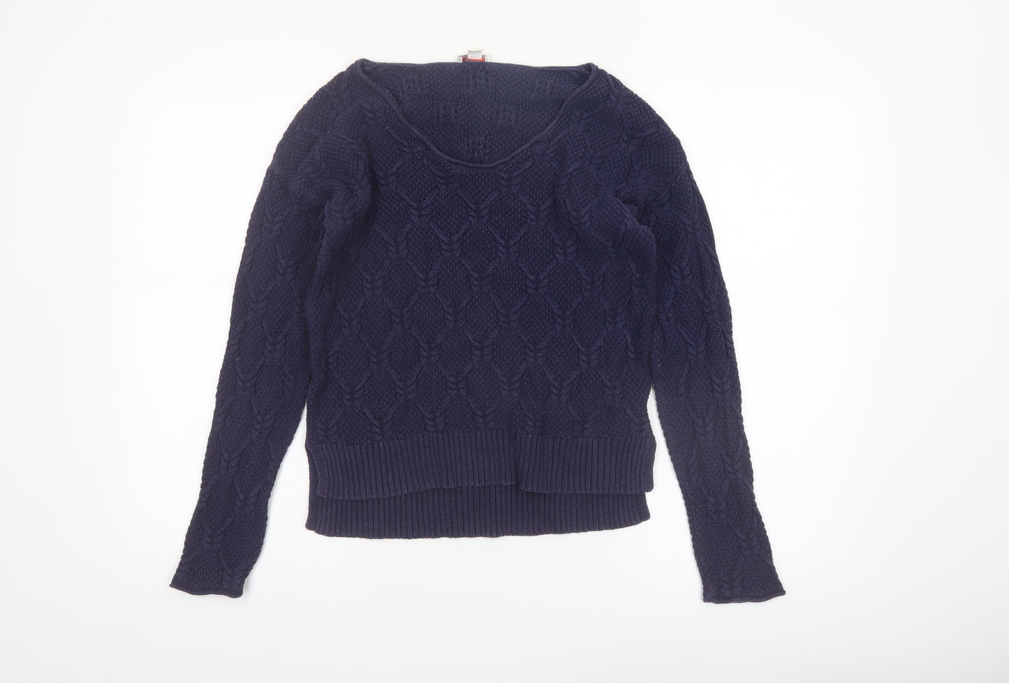 Gap Womens Blue Cable-Knit Cotton Jumper Size 12 Long Sleeve