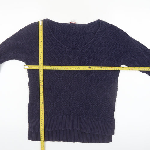 Gap Womens Blue Cable-Knit Cotton Jumper Size 12 Long Sleeve