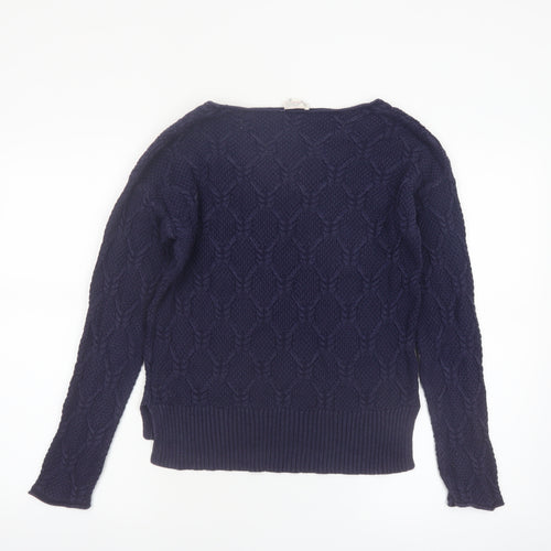 Gap Womens Blue Cable-Knit Cotton Jumper Size 12 Long Sleeve