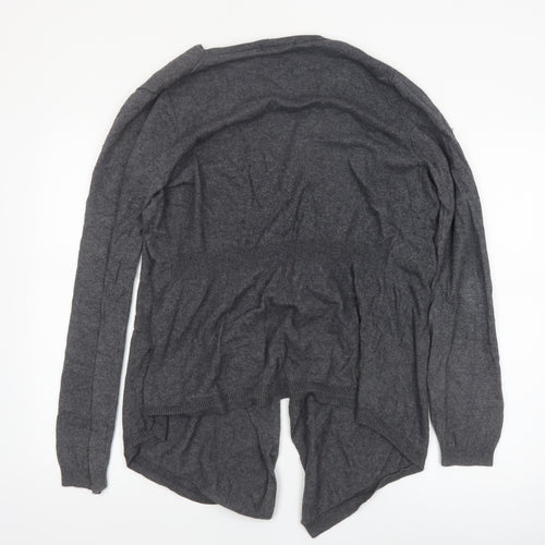 Boden Women Grey Cotton Blend Open Cardigan UK 14 V-Neck Knitwear