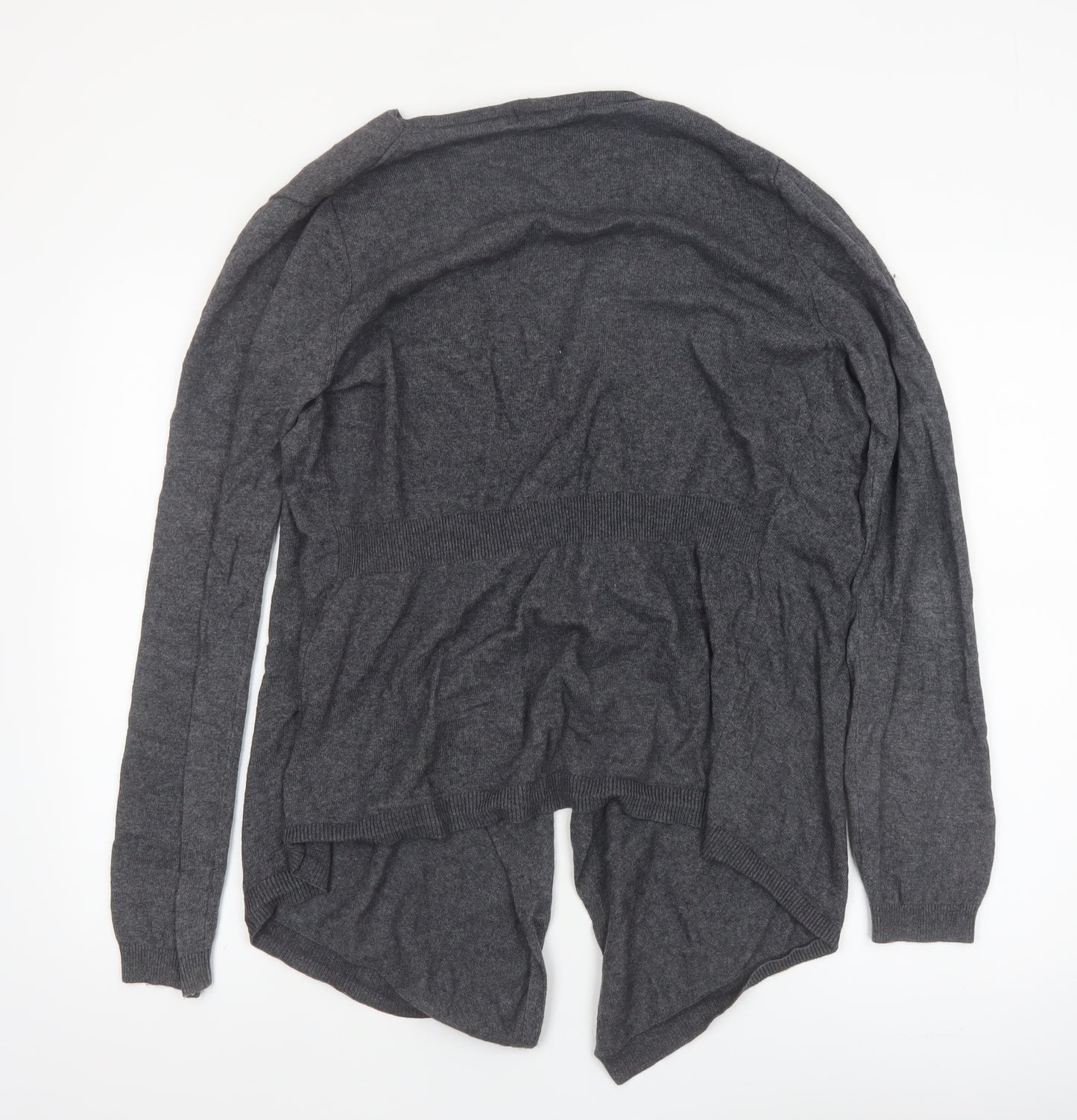 Boden Women Grey Cotton Blend Open Cardigan UK 14 V-Neck Knitwear
