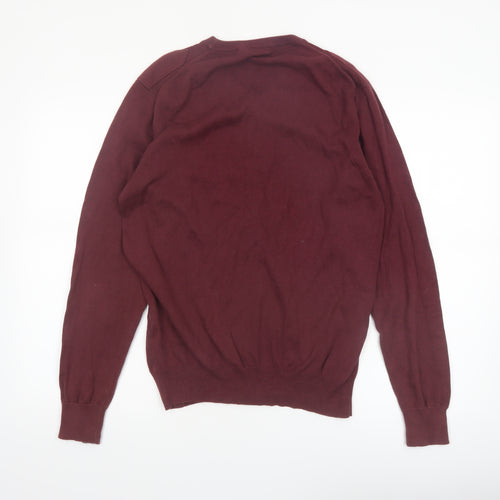 Fullcircle Men's Red Cotton Henley Jumper Size L