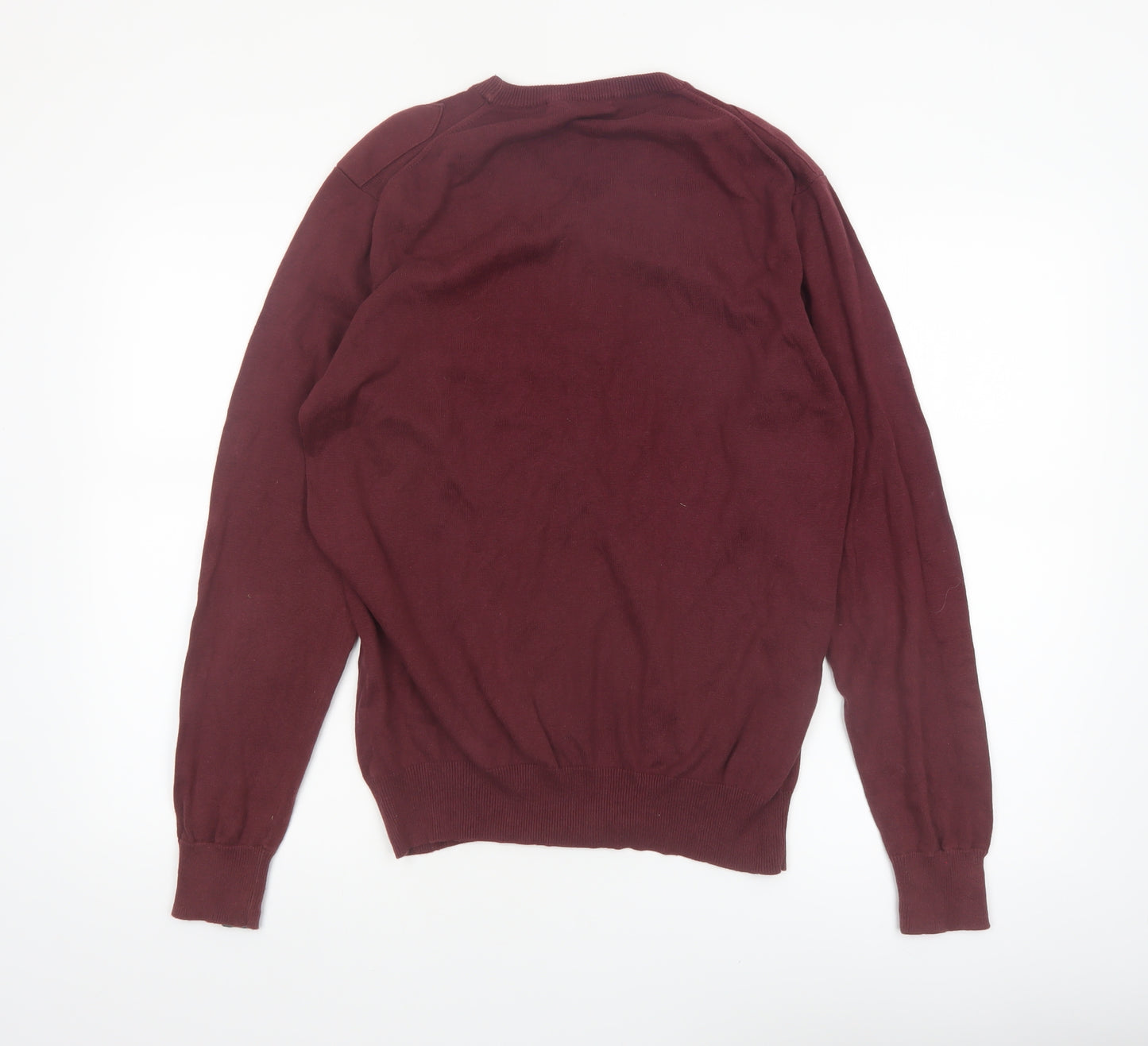 Fullcircle Men's Red Cotton Henley Jumper Size L