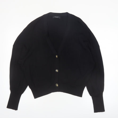 Marks and Spencer Women's Black XL V-Neck Button Knit Cardigan