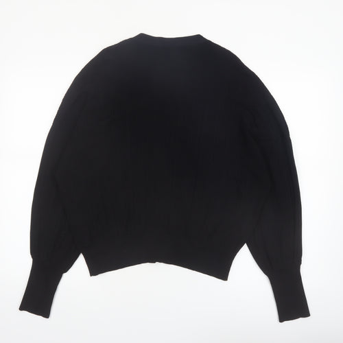 Marks and Spencer Women's Black XL V-Neck Button Knit Cardigan
