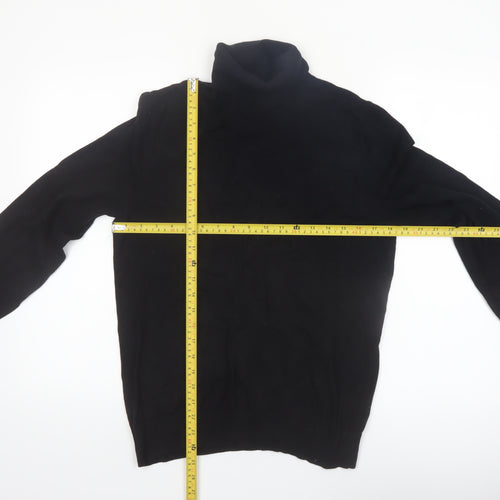 Burton Menswear London Black Roll Neck Jumper Men M Cotton Knit