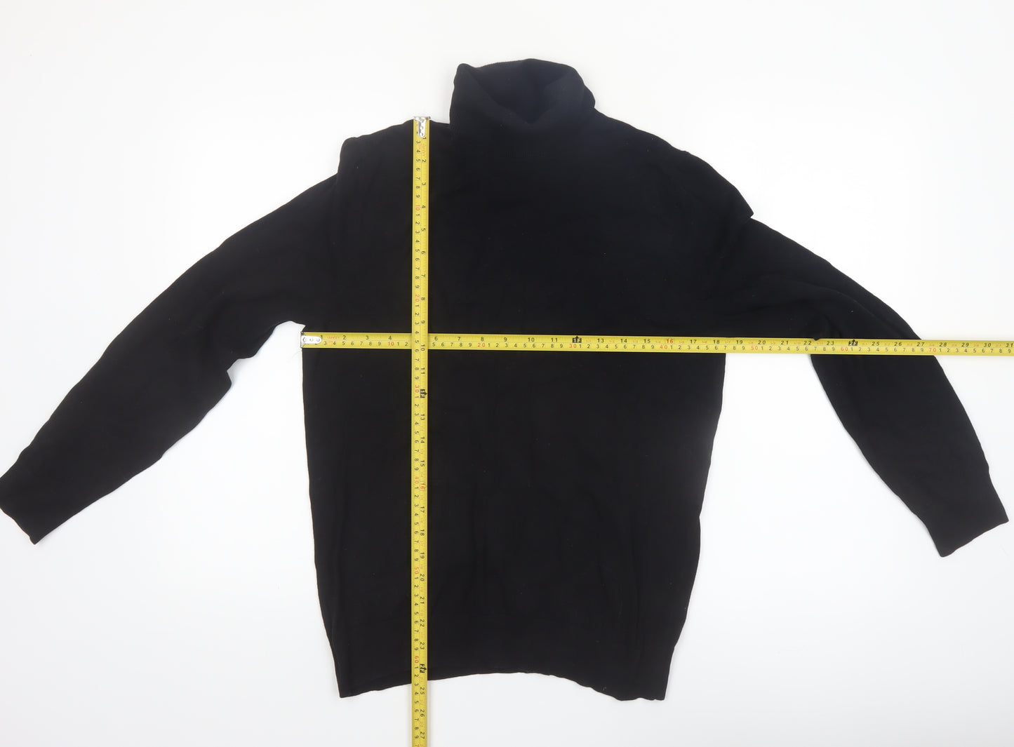 Burton Menswear London Black Roll Neck Jumper Men M Cotton Knit