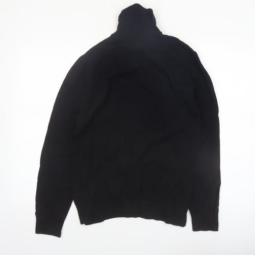 Burton Menswear London Black Roll Neck Jumper Men M Cotton Knit