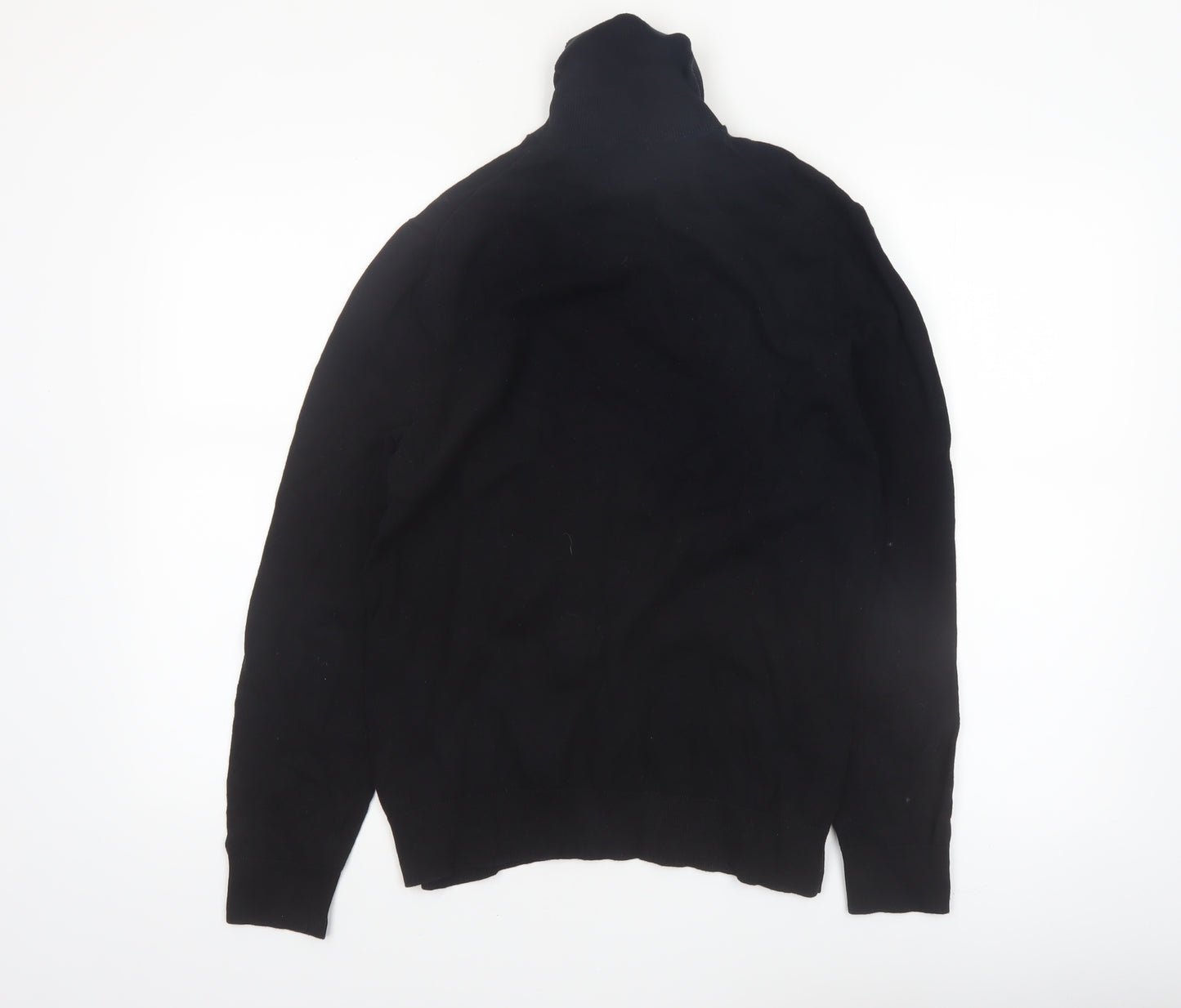 Burton Menswear London Black Roll Neck Jumper Men M Cotton Knit