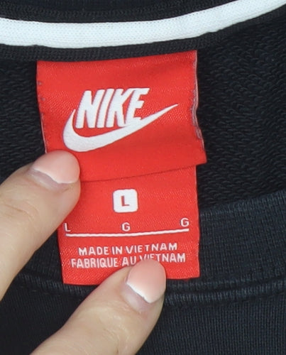 Nike Men's Black L Pullover Sweatshirt Crew Neck Regular Fit
