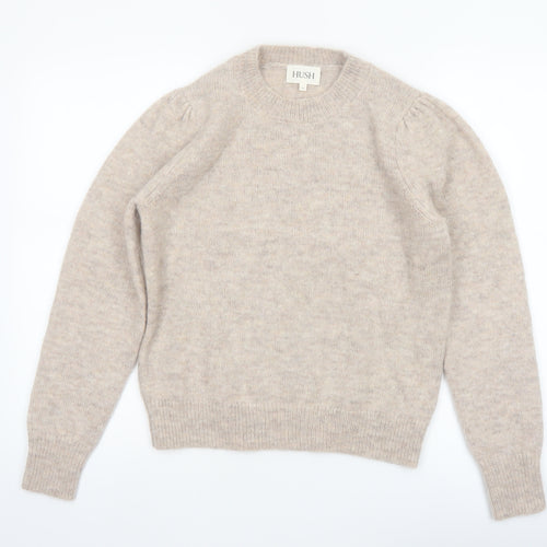 Hush Women Beige Alpaca Wool Blend Pullover Jumper S