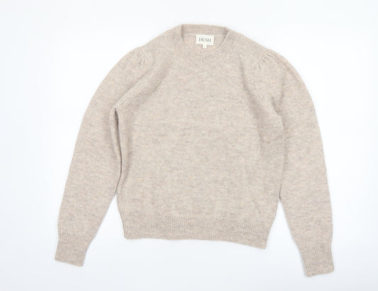 Hush Women Beige Alpaca Wool Blend Pullover Jumper S
