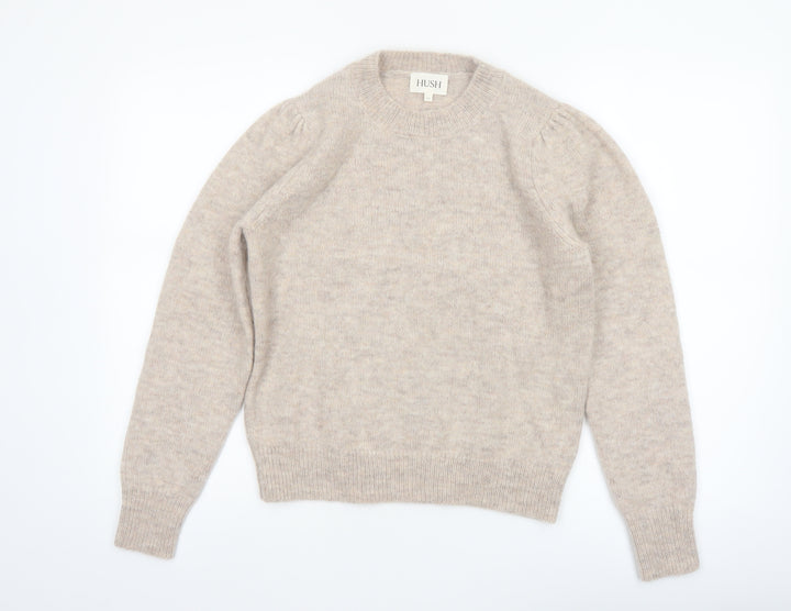 Hush Women Beige Alpaca Wool Blend Pullover Jumper S