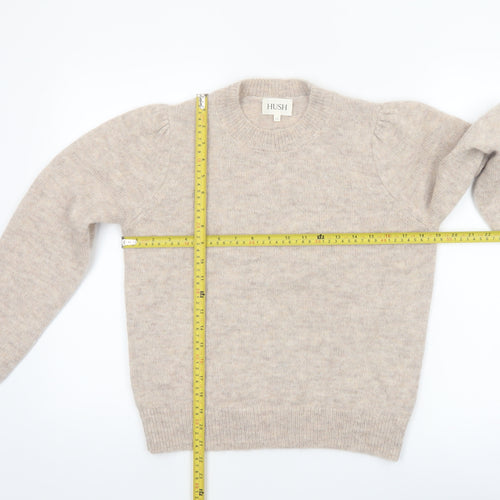 Hush Women Beige Alpaca Wool Blend Pullover Jumper S